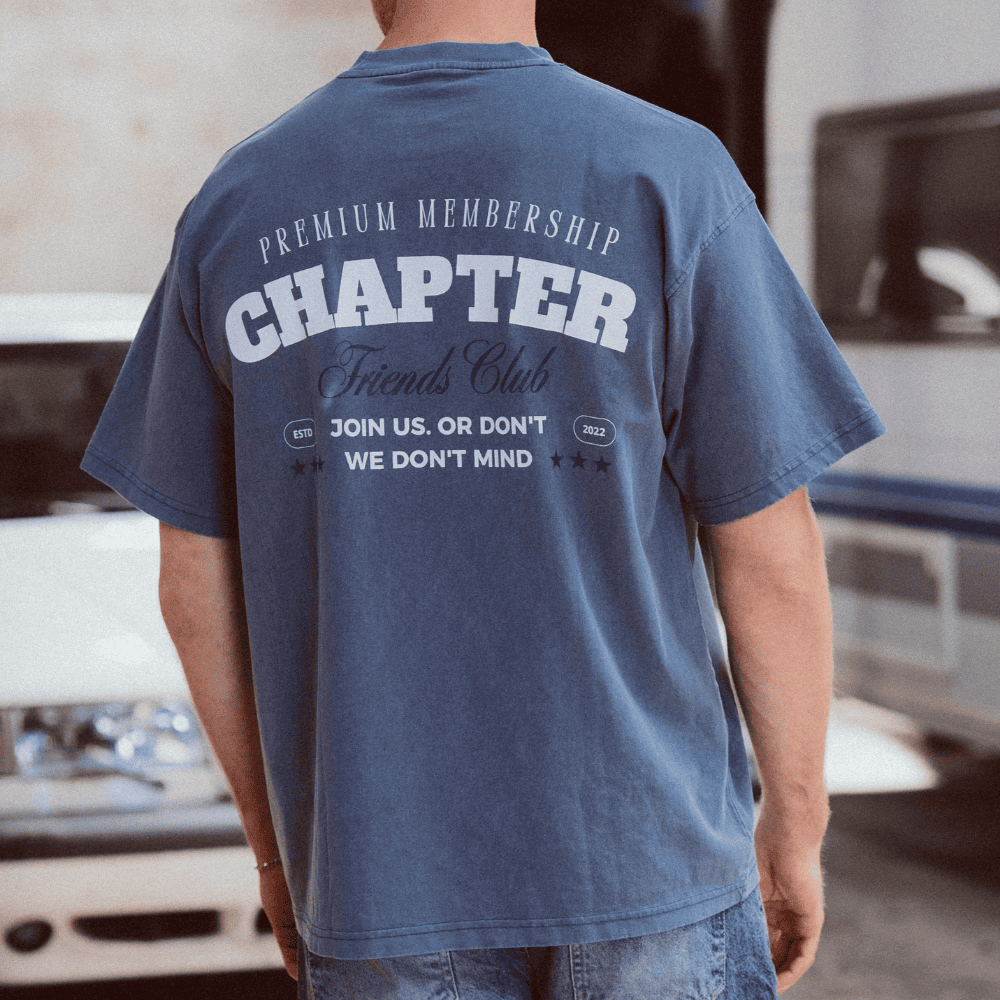 PREMIUM MEMBERSHIP - WASHED BLUE GREY T-shirt
