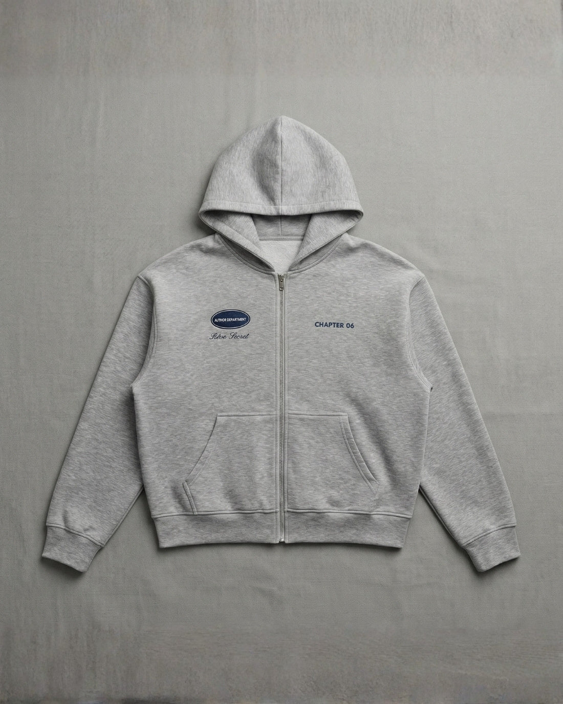 Zip-Up Boxy Hoodie | Grijs vest voor mannen