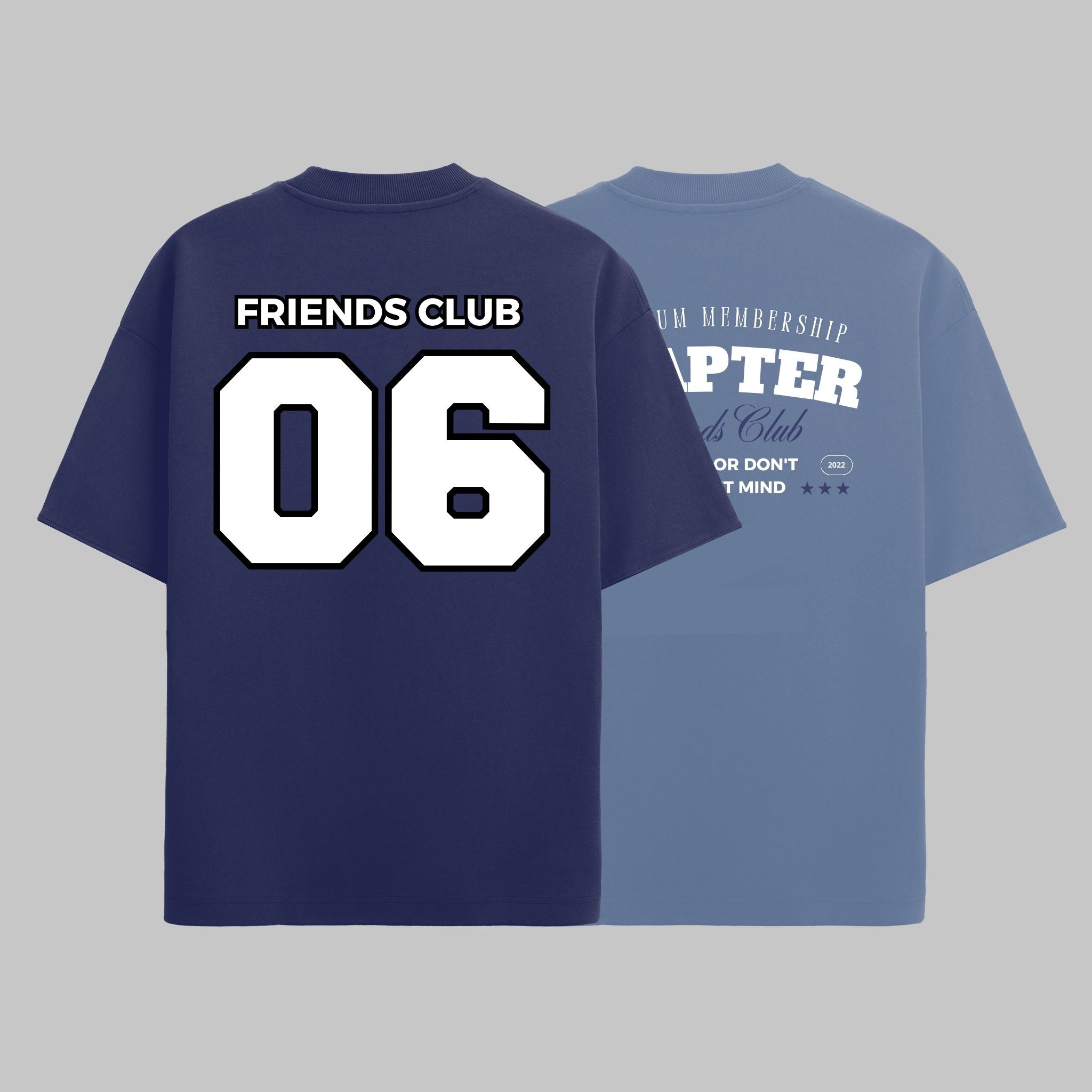 Friends Club T- Shirt Bundel - Navy & Washed Grey - Chapter 06